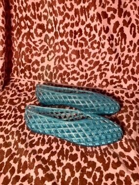 Blue mesh jelly shoes